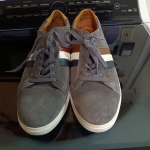 Allen Edmonds Gray Sneakers with Stripes